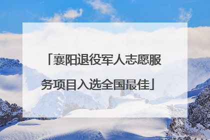 襄阳退役军人志愿服务项目入选全国最佳