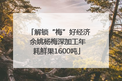 解锁“梅”好经济 余姚杨梅深加工年耗鲜果1600吨