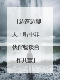 边逛边聊天：听中非伙伴畅谈合作共赢
