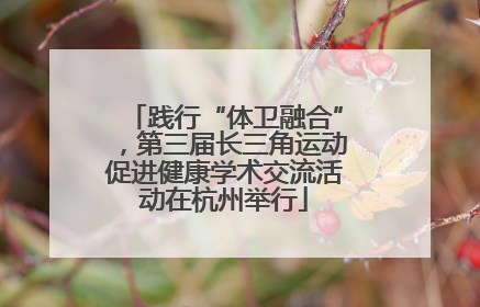 践行“体卫融合”，第三届长三角运动促进健康学术交流活动在杭州举行