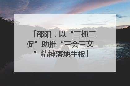 邵阳：以“三抓三促”助推“三会三文”精神落地生根
