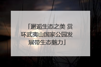 邂逅生态之美 赏环武夷山国家公园发展带生态魅力
