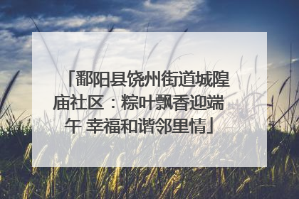 鄱阳县饶州街道城隍庙社区：粽叶飘香迎端午 幸福和谐邻里情