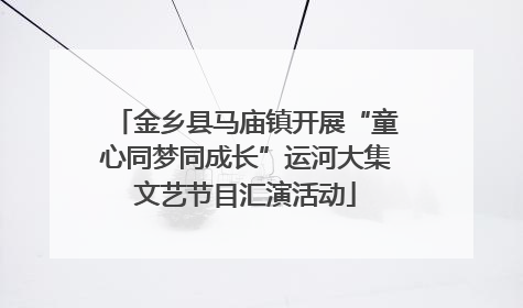 金乡县马庙镇开展“童心同梦同成长”运河大集文艺节目汇演活动