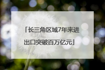 长三角区域7年来进出口突破百万亿元