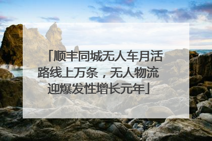 顺丰同城无人车月活路线上万条，无人物流迎爆发性增长元年