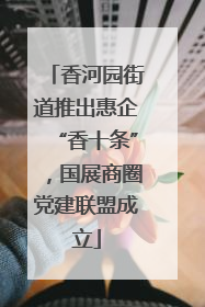 香河园街道推出惠企“香十条”，国展商圈党建联盟成立