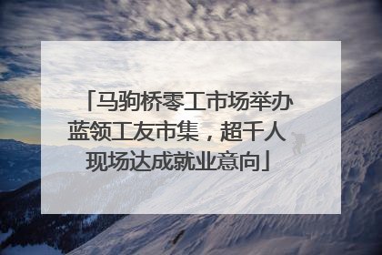 马驹桥零工市场举办蓝领工友市集，超千人现场达成就业意向