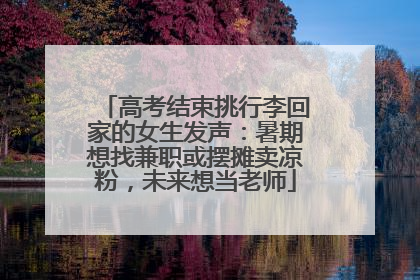 高考结束挑行李回家的女生发声：暑期想找兼职或摆摊卖凉粉，未来想当老师