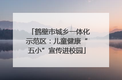 鹤壁市城乡一体化示范区：儿童健康“五小”宣传进校园