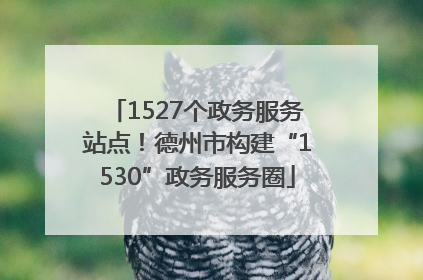 1527个政务服务站点！德州市构建“1530”政务服务圈