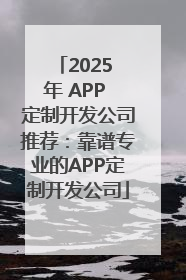 2025 年 APP 定制开发公司推荐：靠谱专业的APP定制开发公司