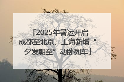 2025年暑运开启 成都至北京、上海新增“夕发朝至”动卧列车