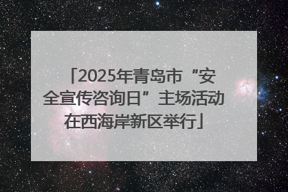 2025年青岛市“安全宣传咨询日”主场活动在西海岸新区举行