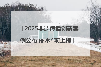 2025非遗传播创新案例公布 丽水4项上榜