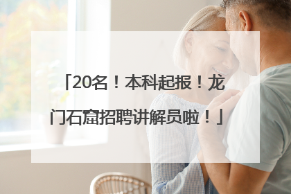 20名！本科起报！龙门石窟招聘讲解员啦！