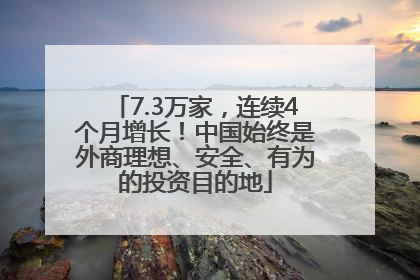 7.3万家，连续4个月增长！中国始终是外商理想、安全、有为的投资目的地