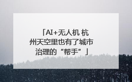 AI+无人机 杭州天空里也有了城市治理的“帮手”