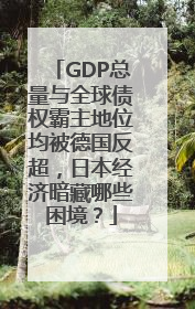 GDP总量与全球债权霸主地位均被德国反超，日本经济暗藏哪些困境？